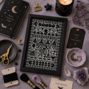 Cute Spooks B&W Cross Stitch Pattern