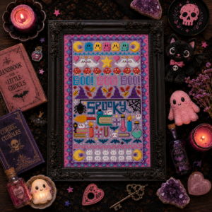 Cute Spooks Color Cross Stitch Pattern