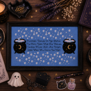 Little Night Witch Cross Stitch Pattern