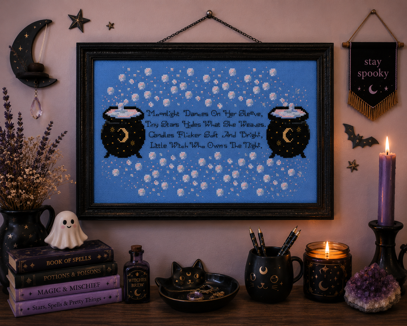 Little Night Witch Cross Stitch Pattern - Image 4