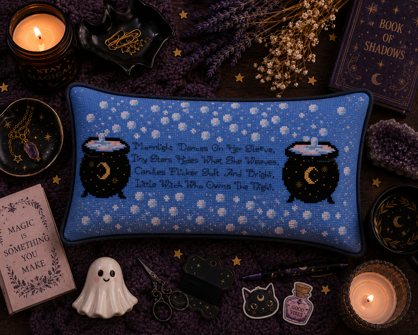 Little Night Witch Cross Stitch Pattern - Image 3