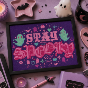 Stay Spooky Haunted Candy Shop Cross Stitch Pattern