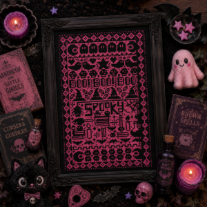 Cute Spooks Punky Pink Cross Stitch Pattern