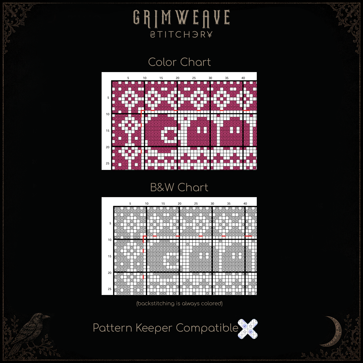 Cute Spooks Punky Pink Cross Stitch Pattern - Image 6