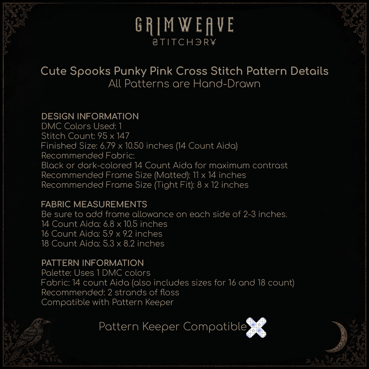 Cute Spooks Punky Pink Cross Stitch Pattern - Image 5