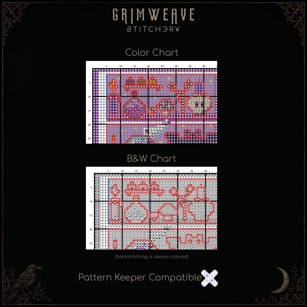 Spooky Witch Bookcase Cross Stitch Pattern - Image 6